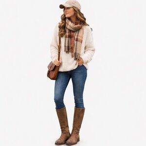 Bronx tall leather brown riding boots 5.5 flat knee high equestrian country chic